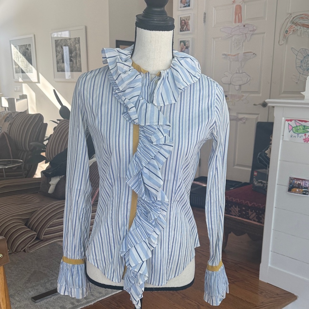 Striped Ruffle Blouse - ETRO size 40